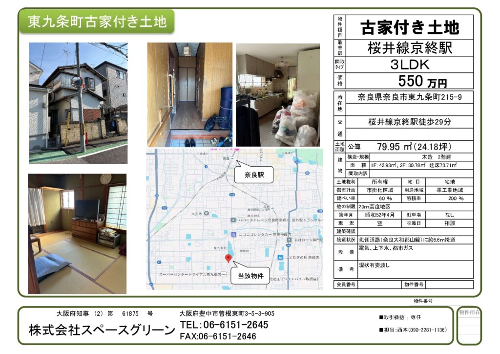 東九条町古家付き土地