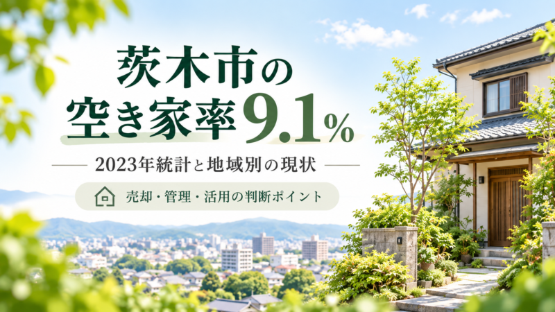 茨木市の空き家率9.1％と2023年統計・地域別の現状を示す記事アイキャッチ