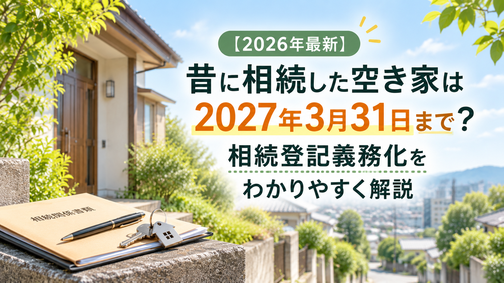 昔に相続した空き家の相続登記義務化と2027年3月31日の期限を解説